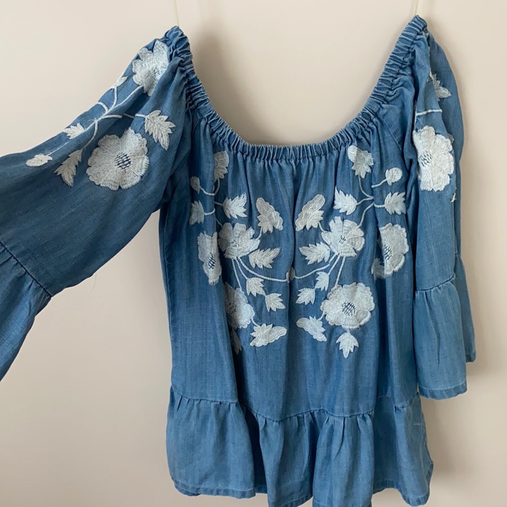Off the Shoulder Denim Top